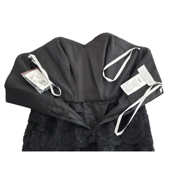 Davids Bridal Strapless Mini Cocktail Dress Size 8 Black Chest Pleats Lace NWT - Picture 8 of 16